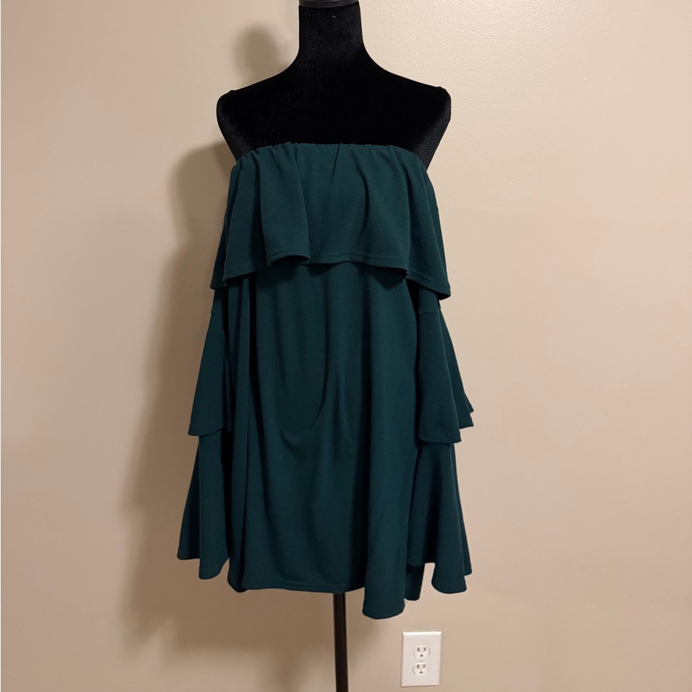 She + Sky Off-Shoulder Ruffle Tunic Sweater - Picture 2 of 7